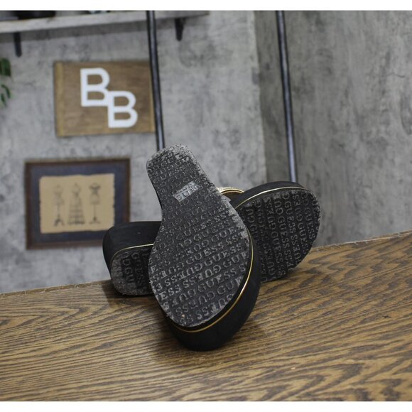 Guess Womens Platform Sandal Sarraly Flip-Flop GWSARRALY4 Gold / Black 7M - Picture 5 of 11